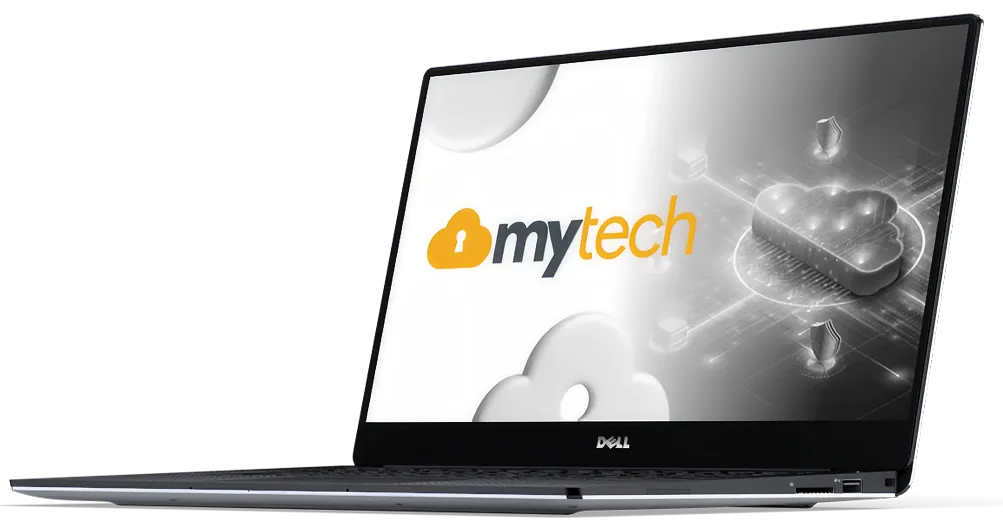 Mockup Notebook com Imagem da logo da Mytech dentro